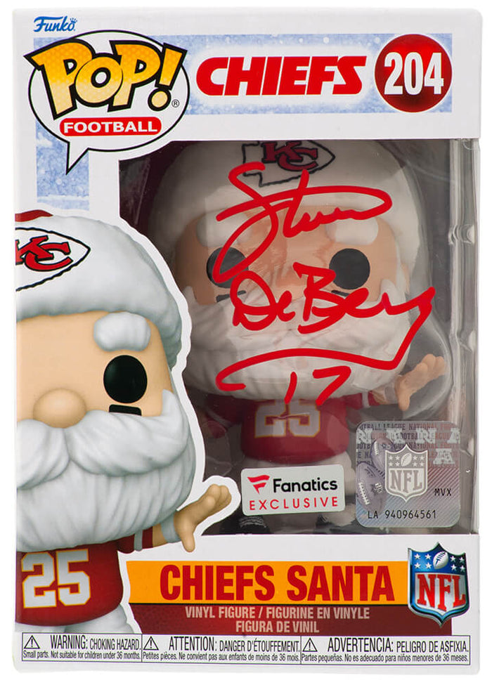 Steve DeBerg Autographed Kansas City Chiefs SANTA Funko Pop Doll #204-Powers Sports Memorabilia