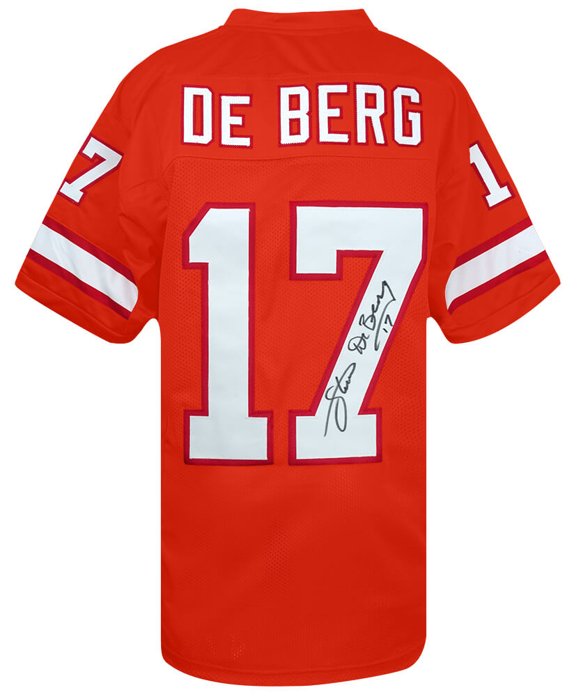 Steve DeBerg Autographed Orange Throwback Custom Football Jersey-Powers Sports Memorabilia
