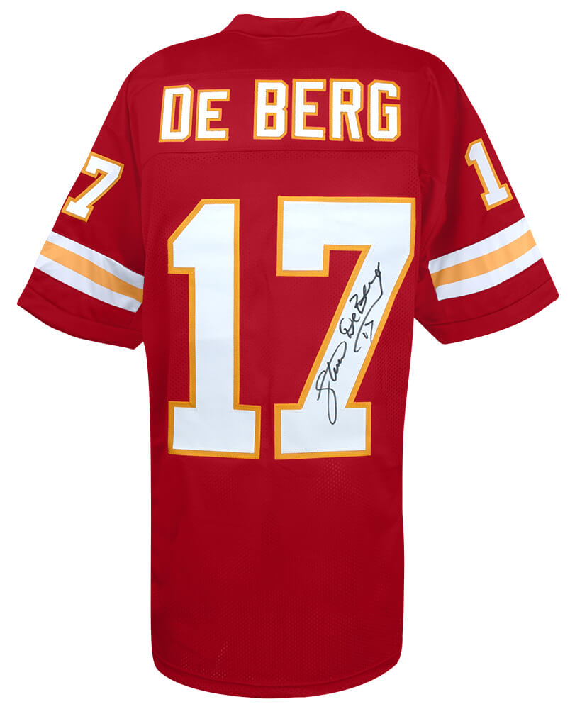 Steve DeBerg Autographed Red Custom Football Jersey-Powers Sports Memorabilia