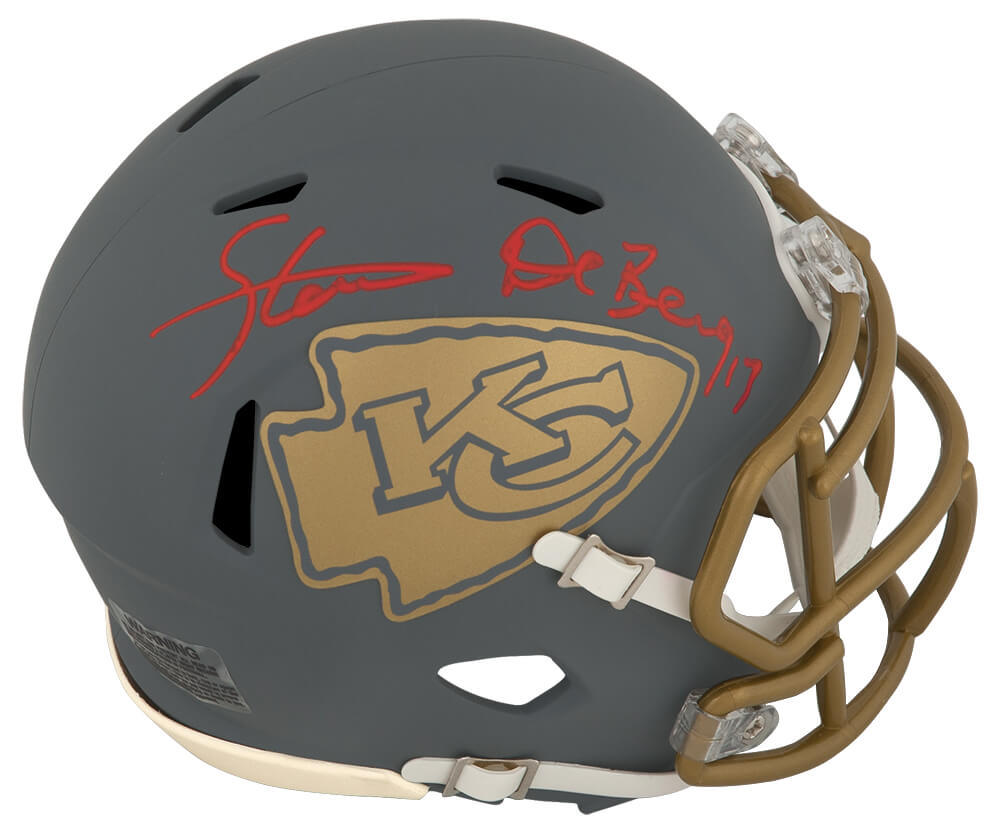 Steve DeBerg Autographed Kansas City Chiefs SLATE Riddell Speed Mini Helmet-Powers Sports Memorabilia