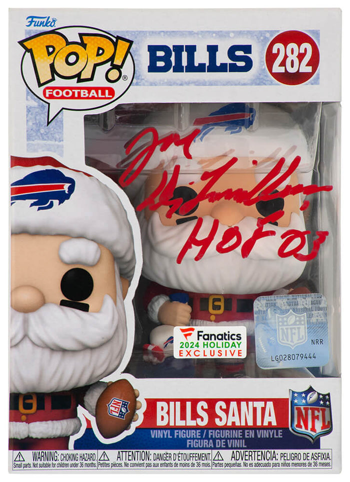 Joe DeLamielleure Buffalo Bills Autographed Santa Funko Pop #282 w/ HOF 03-Powers Sports Memorabilia