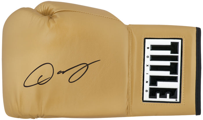 Oscar De La Hoya Autographed Title Gold Boxing Glove-Powers Sports Memorabilia