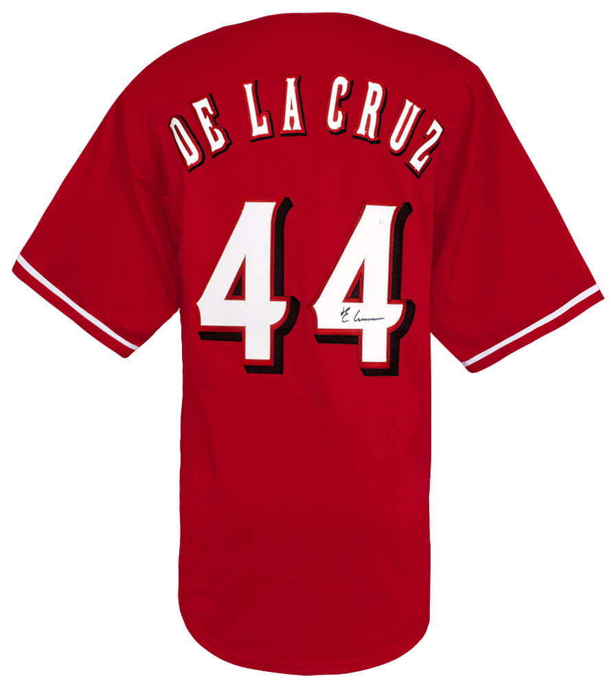 Elly De La Cruz Autographed Red Custom Baseball Jersey Beckett-Powers Sports Memorabilia