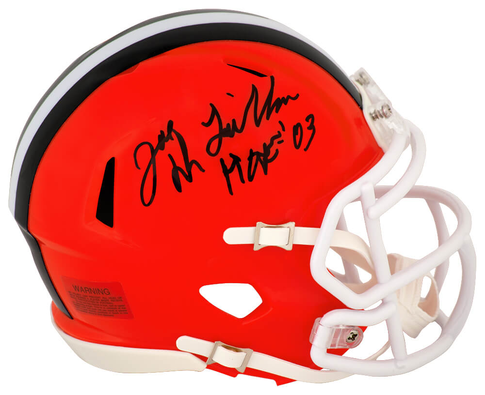 Joe DeLamielleure Cleveland Browns Autographed Riddell Mini Helmet w/ HOF 03-Powers Sports Memorabilia