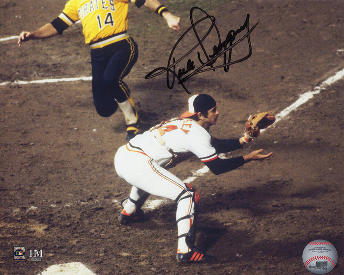 Rick Dempsey Autographed Baltimore Orioles 1983 World Series Play At Plate 8x10 Photo-Powers Sports Memorabilia