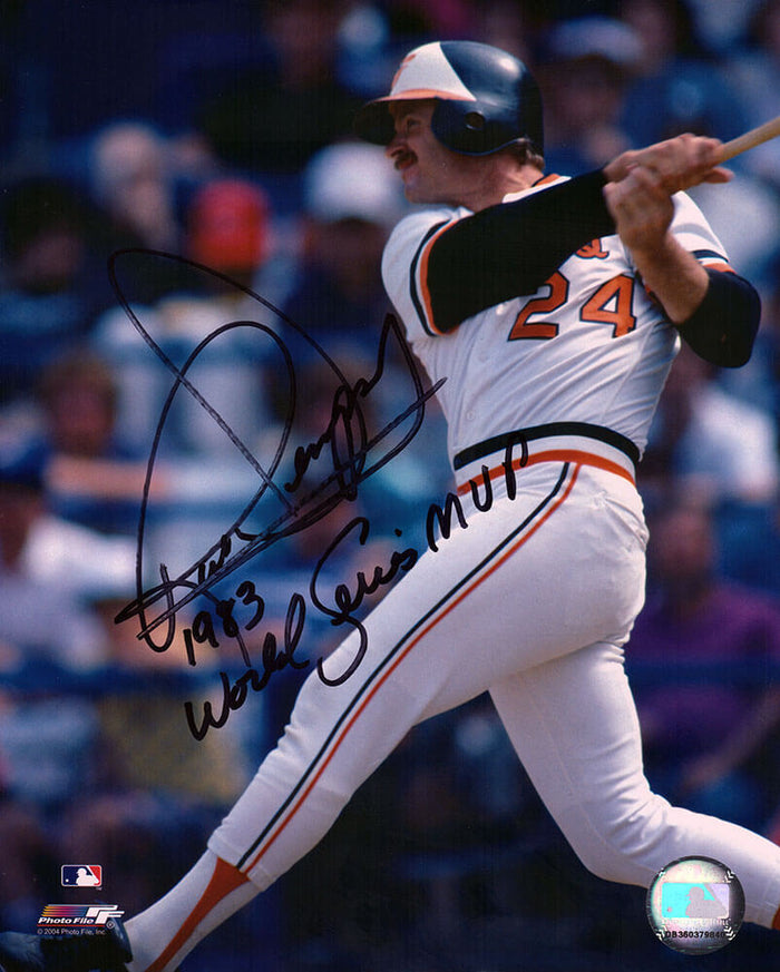 Rick Dempsey Autographed Orioles Swinging 8x10 Photo with 1983 World Series MVP-Powers Sports Memorabilia