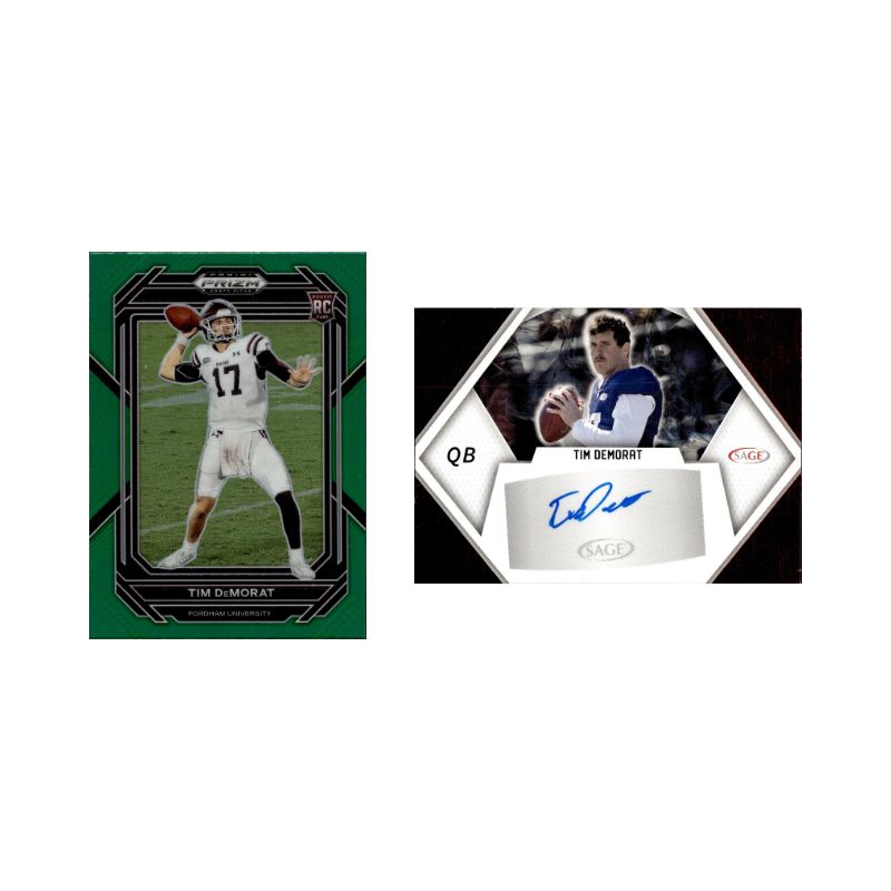 Tim DeMorat Fordham University Set of 2 Trading Cards - 1 Signed 2023 Sage and 1 Panini Prizm 2023 Draft Picks #114-Powers Sports Memorabilia