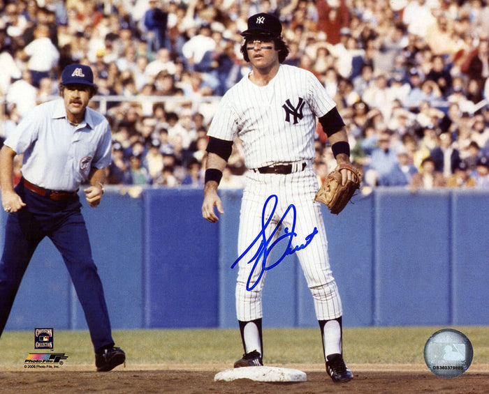 Bucky Dent Autographed New York Yankees Fielding 8x10 Photo-Powers Sports Memorabilia
