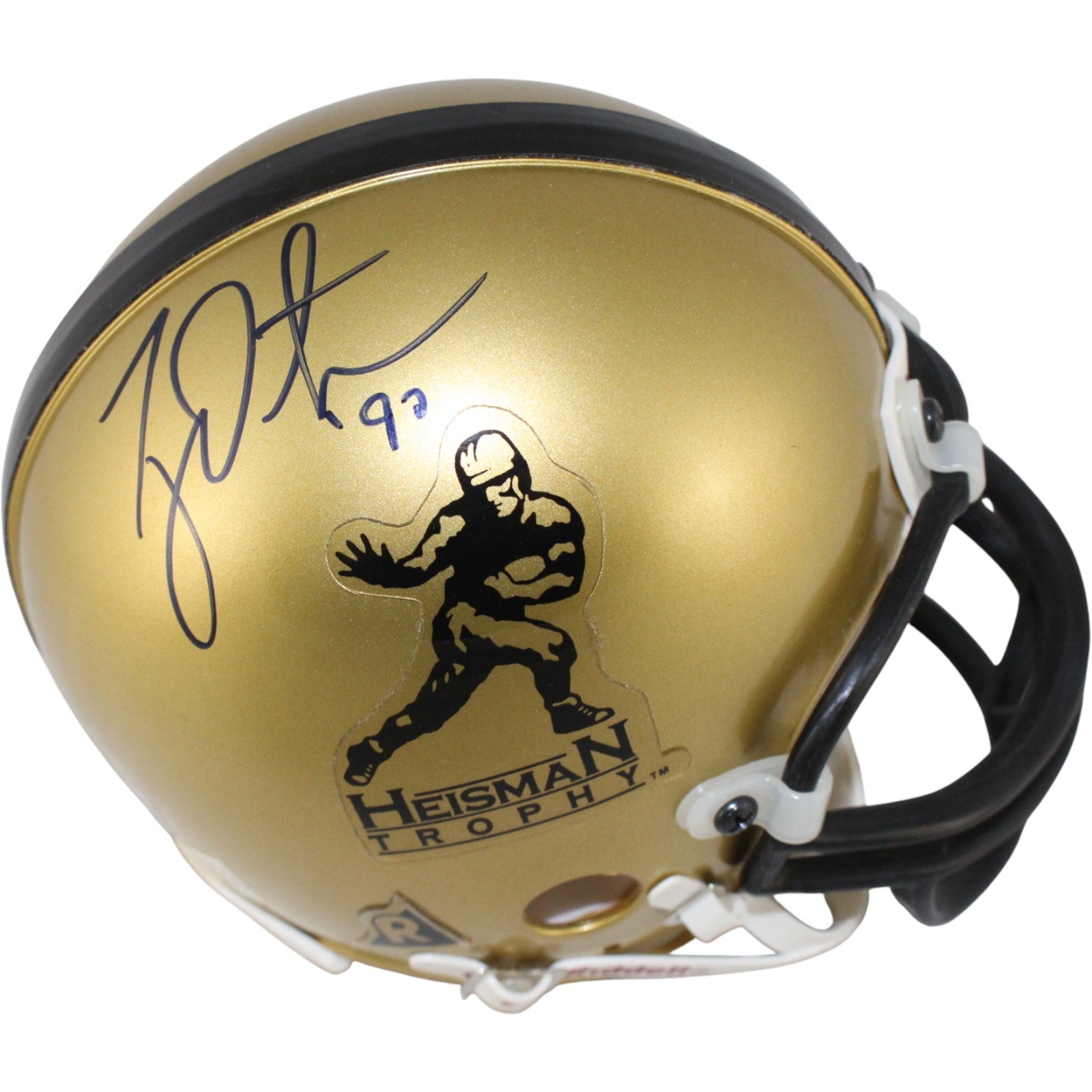 Ty Detymer Heisman Trophy Signed Mini Helmet - VSR4 Gold Beckett Beckett-Powers Sports Memorabilia