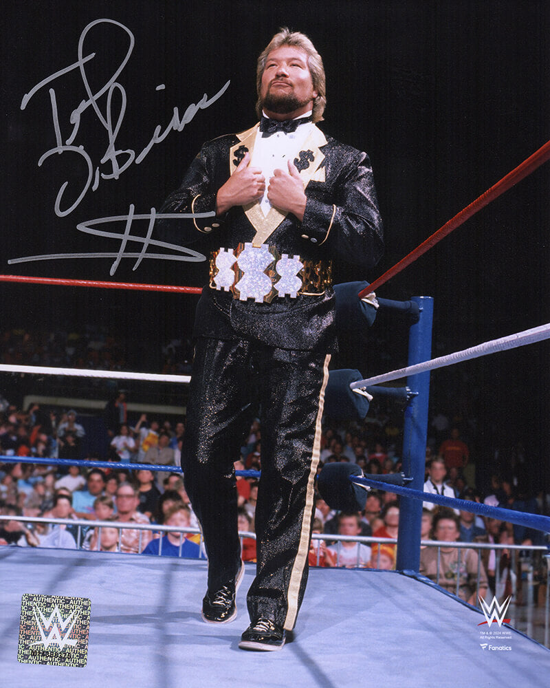 Ted DiBiase Autographed WWE The Million Dollar Man In Ring Wrestling 8x10 Photo-Powers Sports Memorabilia