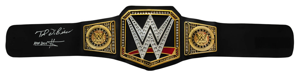 Ted DiBiase Autographed WWE World Championship Replica Wrestling Belt with HOF 2010-Powers Sports Memorabilia