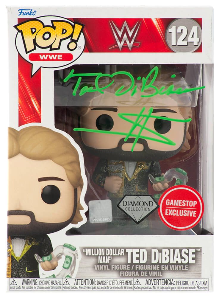 Ted DiBiase Autographed 'Million Dollar Man' WWE Diamond Collection Funko Pop Doll #124-Powers Sports Memorabilia