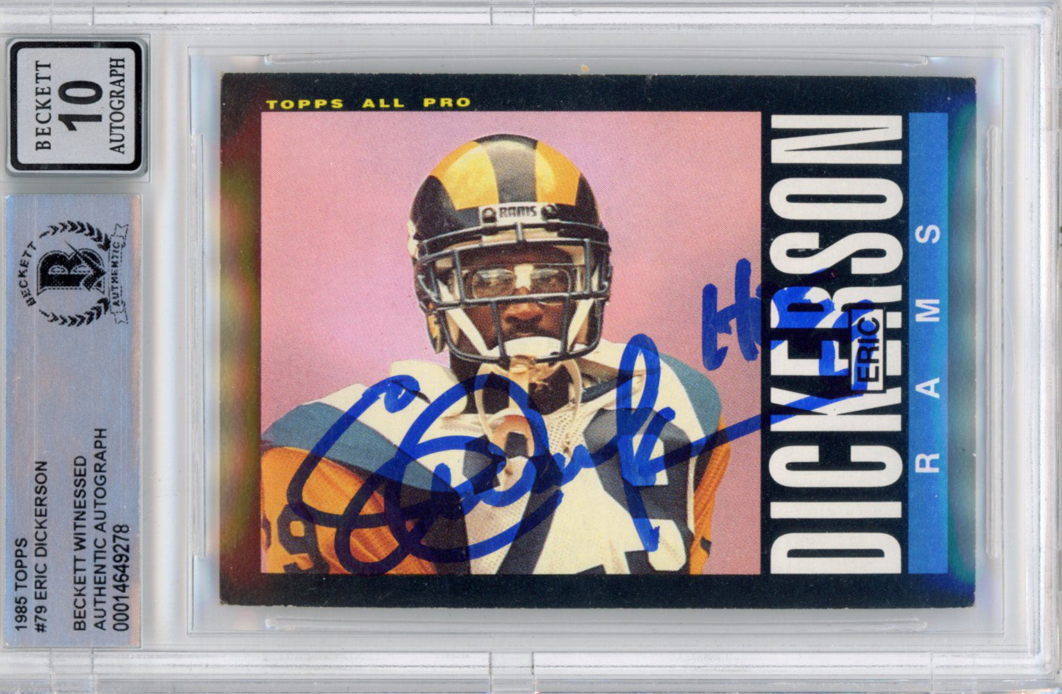 Eric Dickerson 1985 Topps #79 Trading Signed Card HOF-Powers Sports Memorabilia