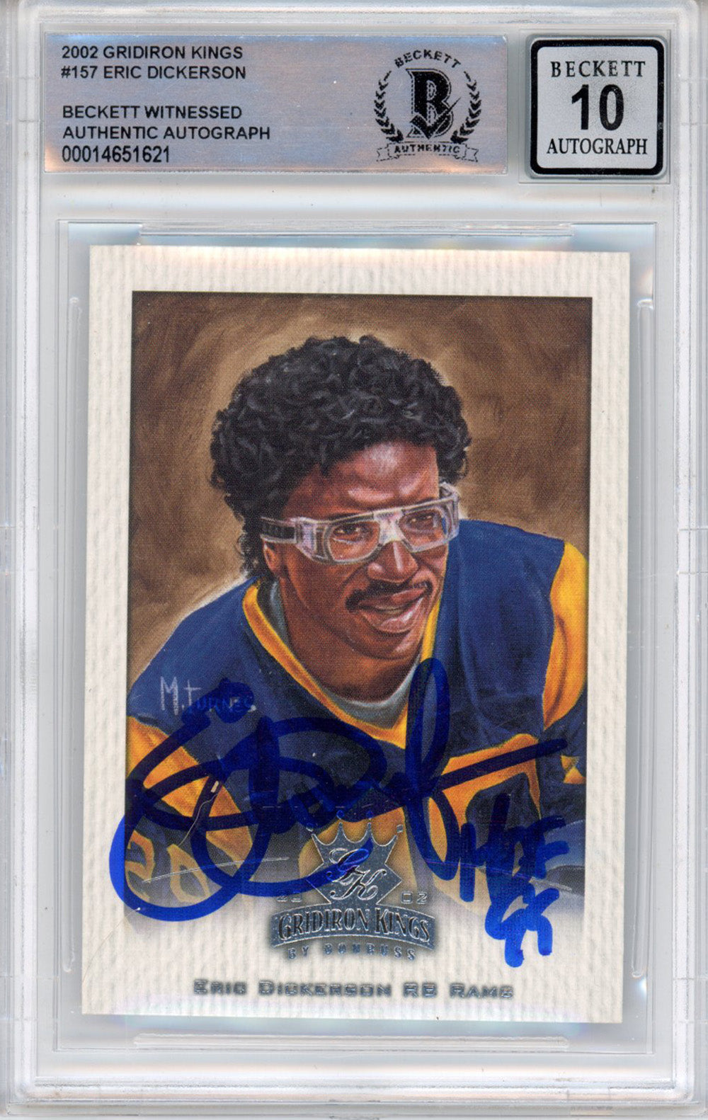 Eric Dickerson 2002 Gridiron Kings #157 Trading Signed Card HOF-Powers Sports Memorabilia