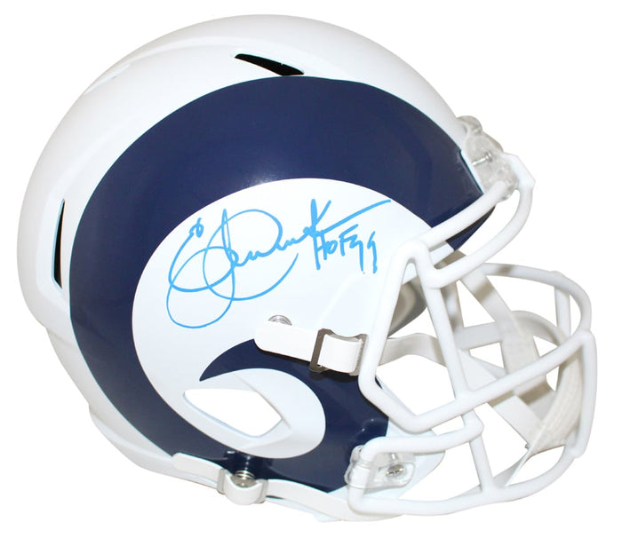 Eric Dickerson Signed Los Angeles Rams Full-Size Flat White Helmet HOF – Beckett Authenticated-Powers Sports Memorabilia