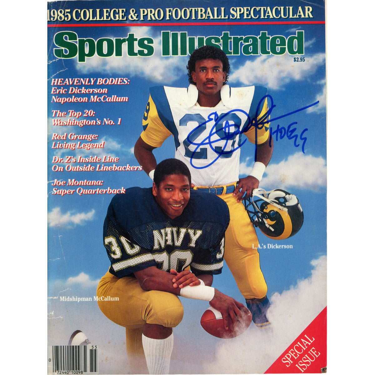 Eric Dickerson Los Angeles Rams 1985 Signed Magazine HOF-Powers Sports Memorabilia