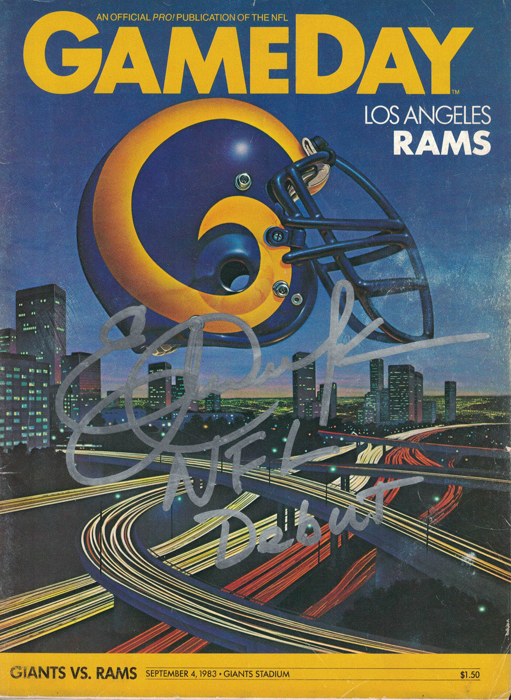 Eric Dickerson Los Angeles Rams Signed Magazine - 9/4/1983 Gameday Magazine NFL Debut Beckett Beckett-Powers Sports Memorabilia