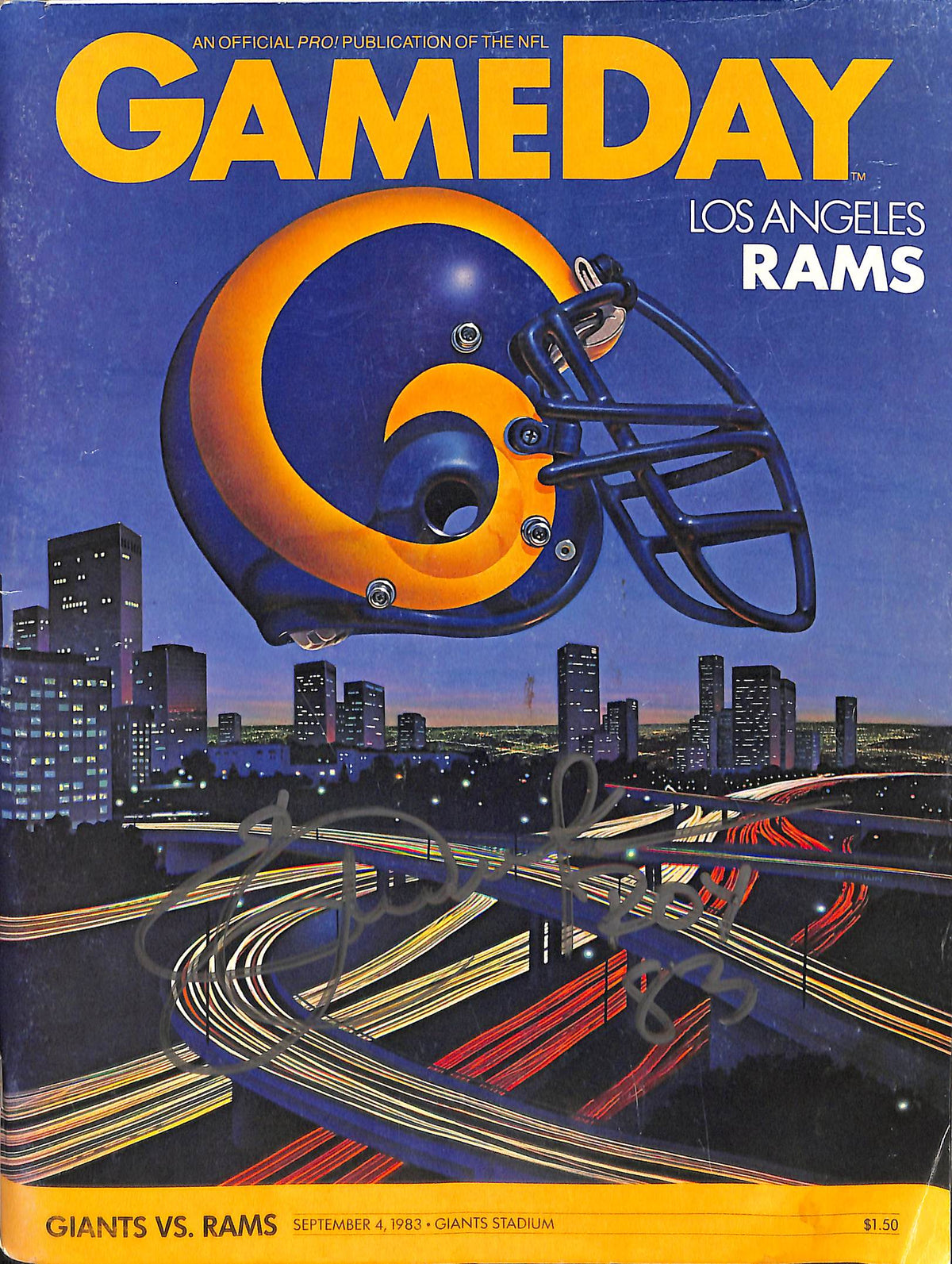 Eric Dickerson Los Angeles Rams Signed Magazine - 09/04/83 Magazine Beckett Beckett-Powers Sports Memorabilia