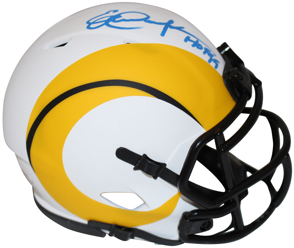 Eric Dickerson Los Angeles Rams Signed Mini Helmet - Rams Lunar HOF 99 Beckett Beckett-Powers Sports Memorabilia