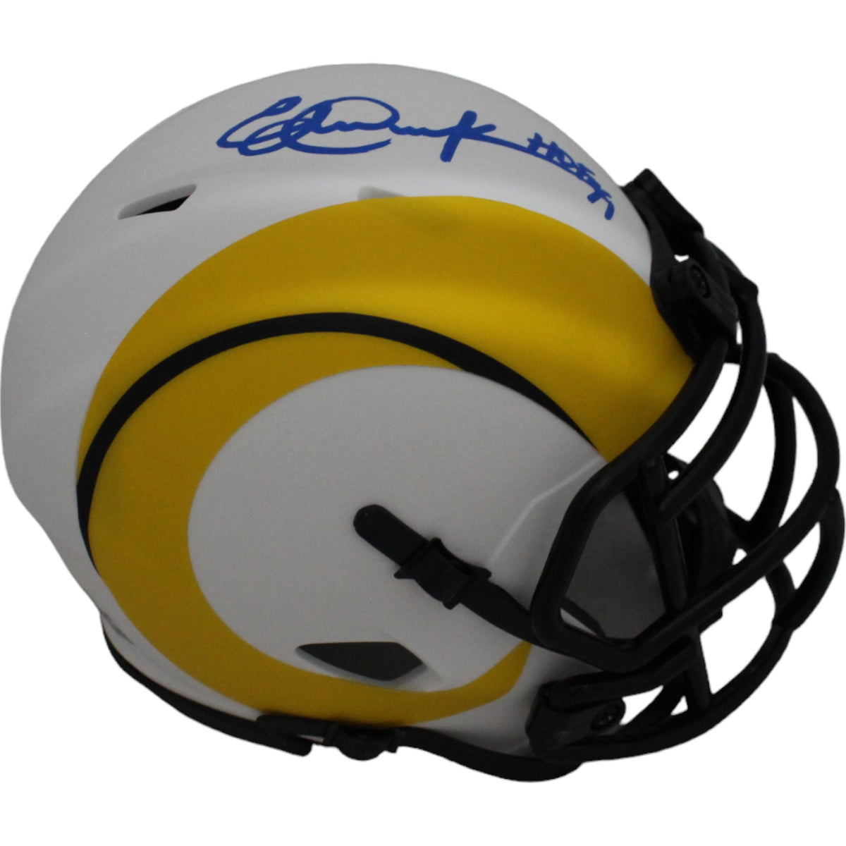 Eric Dickerson Los Angeles Rams Signed Mini Helmet - Lunar HOF Beckett Beckett-Powers Sports Memorabilia