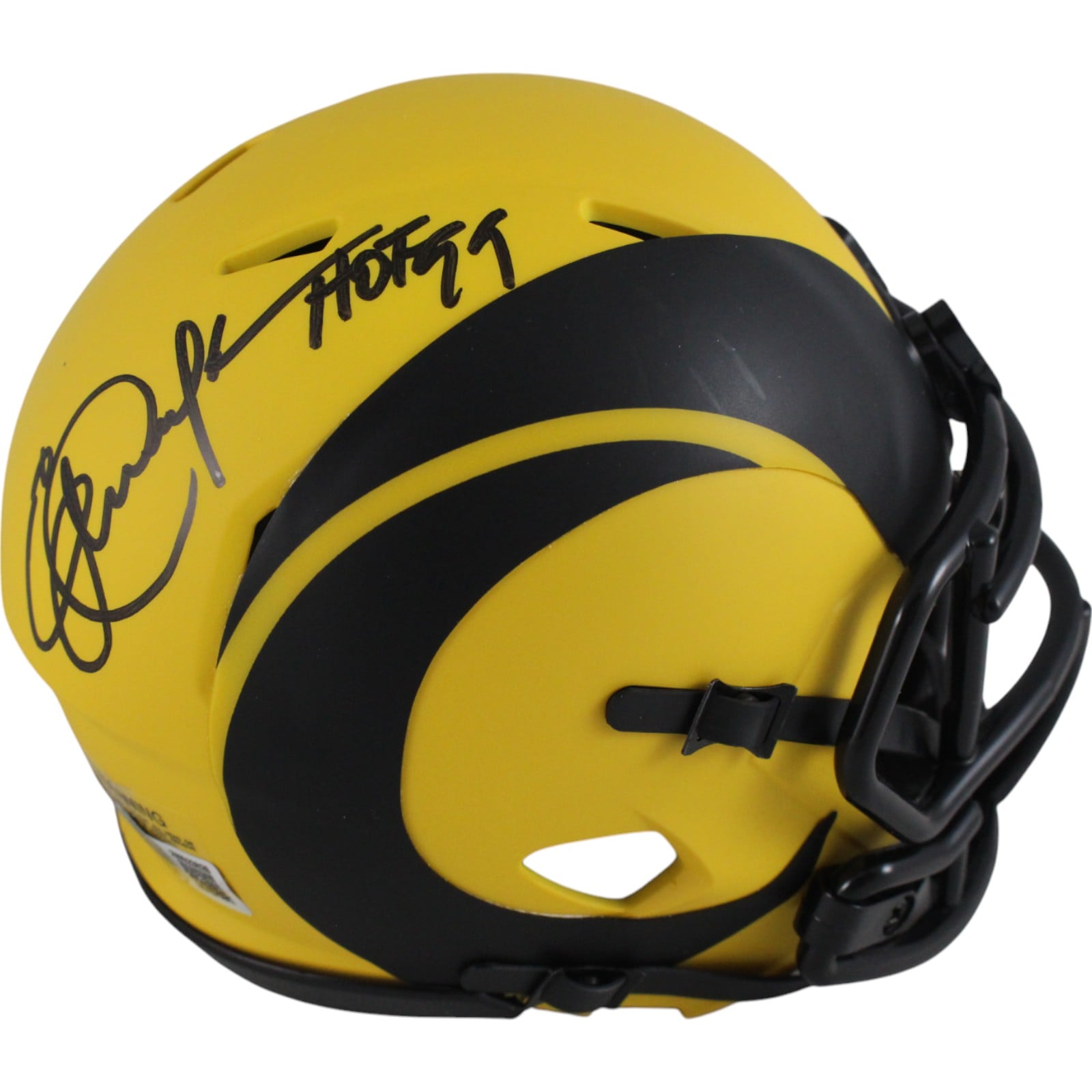 Eric Dickerson Signed Los Angeles Rams Rave Mini Helmet HOF – Beckett Authenticated-Powers Sports Memorabilia