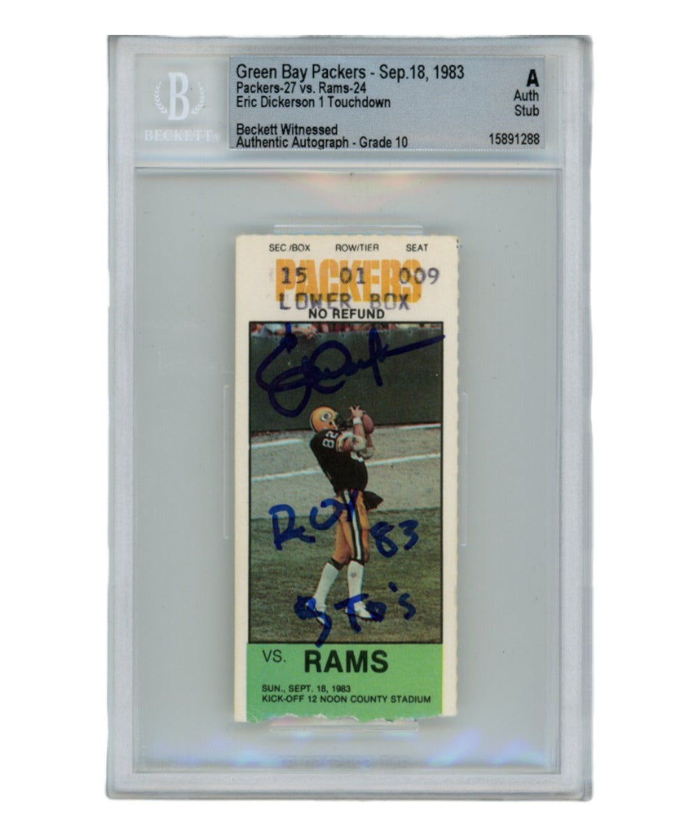 Eric Dickerson Los Angeles Rams Signed Card - Ticket Stub 11/18/1983 83 ROY Beckett Beckett-Powers Sports Memorabilia