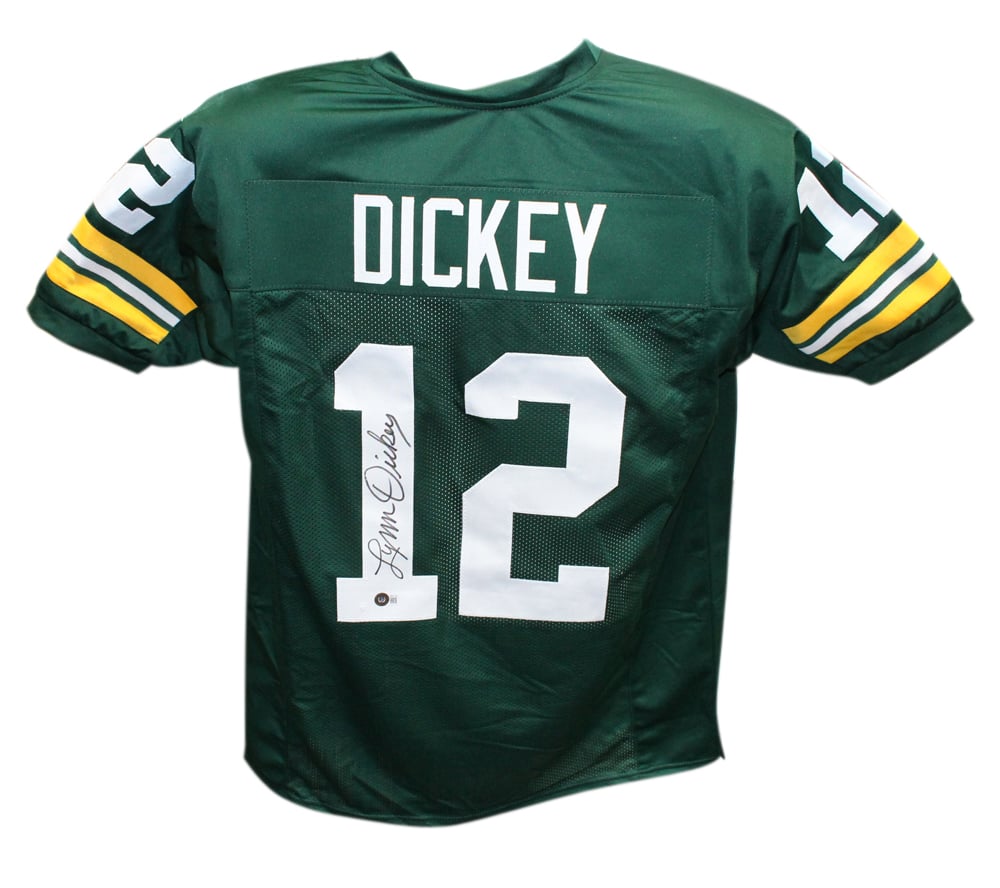 Lynn Dickey Signed Pro Style XL Green Jersey – Beckett Authenticated-Powers Sports Memorabilia