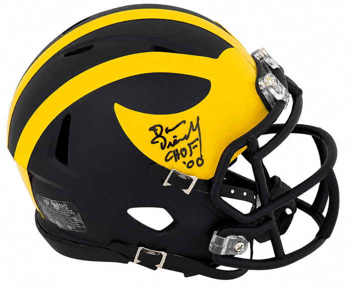 Dan Dierdorf Autographed Michigan Wolverines Riddell Speed Mini Helmet with CHOF'00-Powers Sports Memorabilia