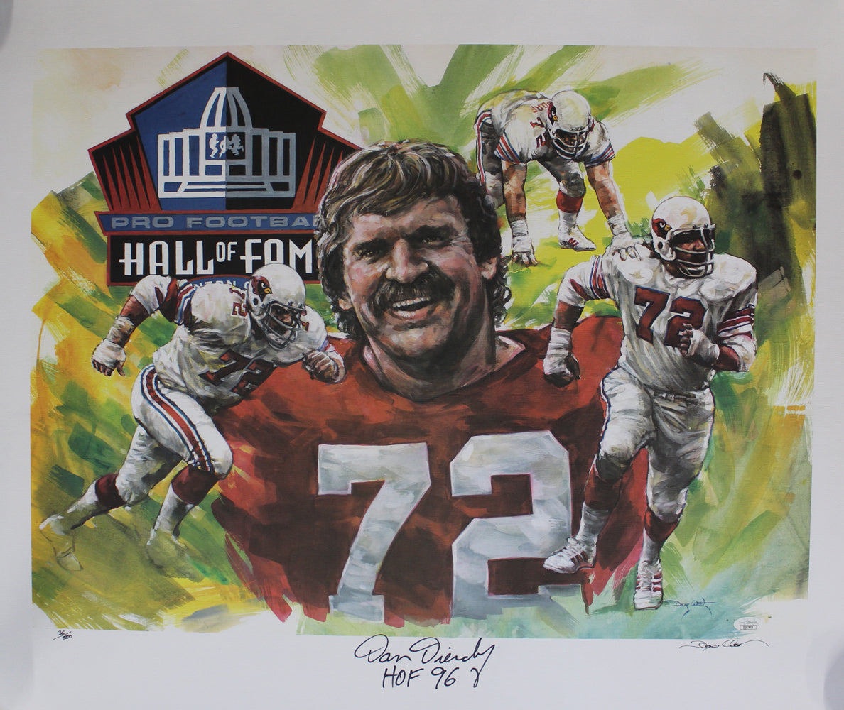 Dan Dierdorf Arizona Cardinals Signed Mini Helmet - Hall Of Fame LE 24x36 Print JSA JSA-Powers Sports Memorabilia