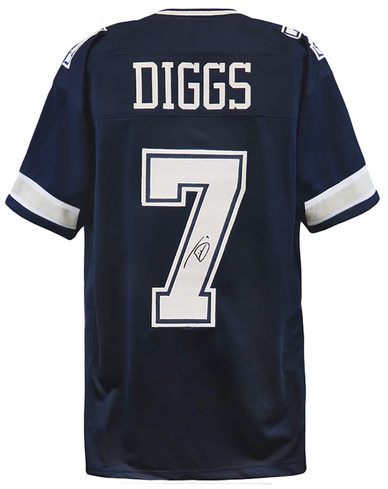 Trevon Diggs Autographed Navy Custom Football Jersey-Powers Sports Memorabilia