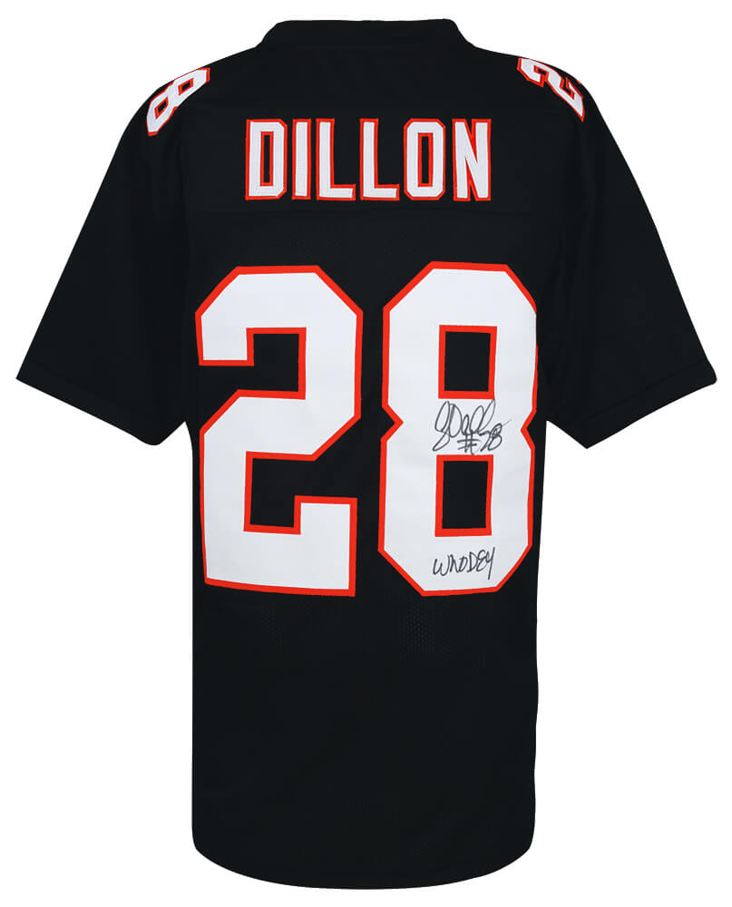Corey Dillon Autographed Black Custom Football Jersey with Who Dey-Powers Sports Memorabilia