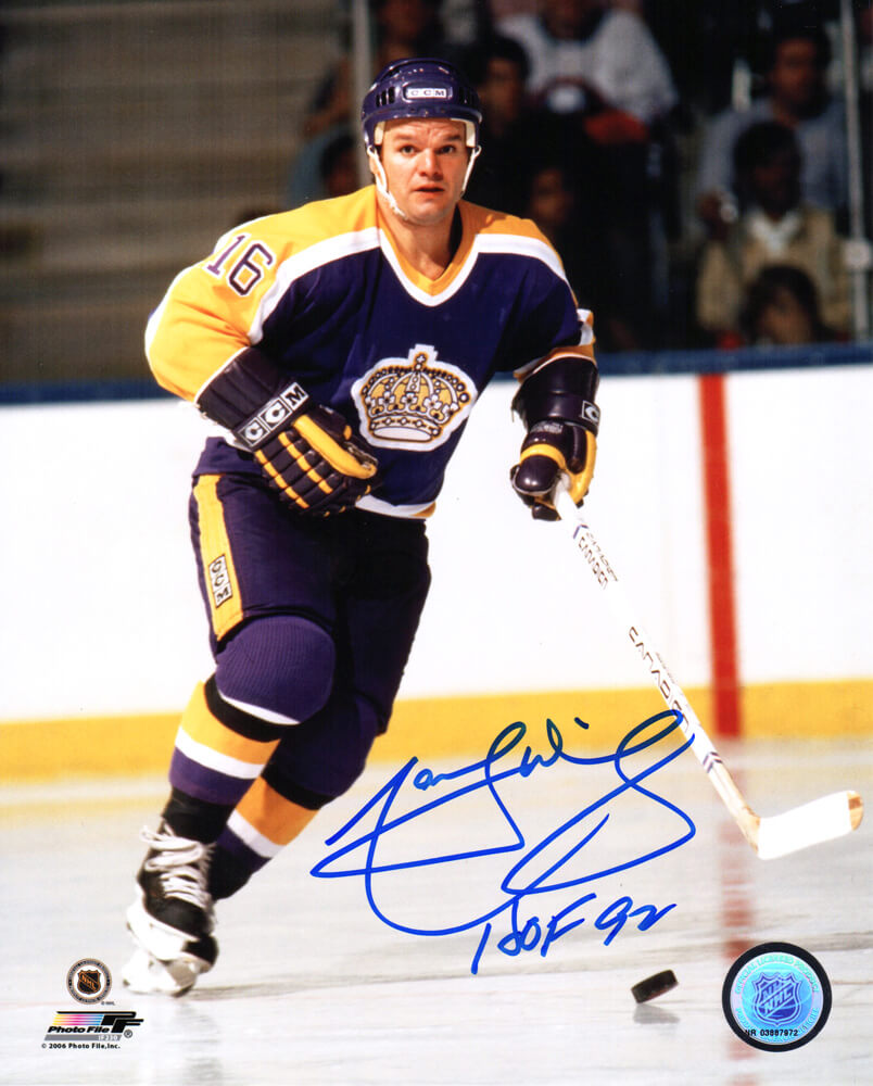Marcel Dionne Autographed Los Angeles King Action 8x10 Photo with HOF'92-Powers Sports Memorabilia
