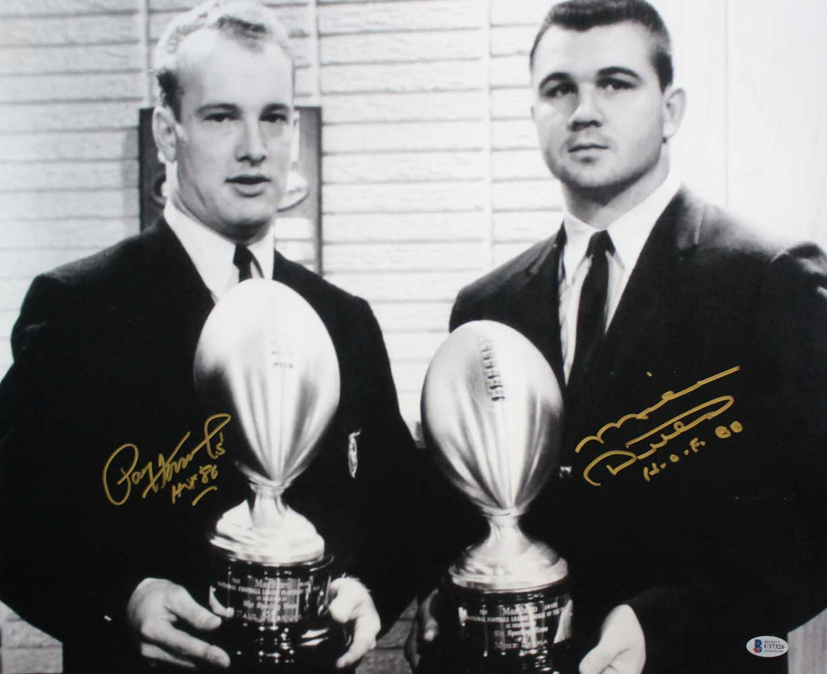 Mike Ditka & Paul Hornung Signed 16x20 Photo – Beckett Authenticated-Powers Sports Memorabilia