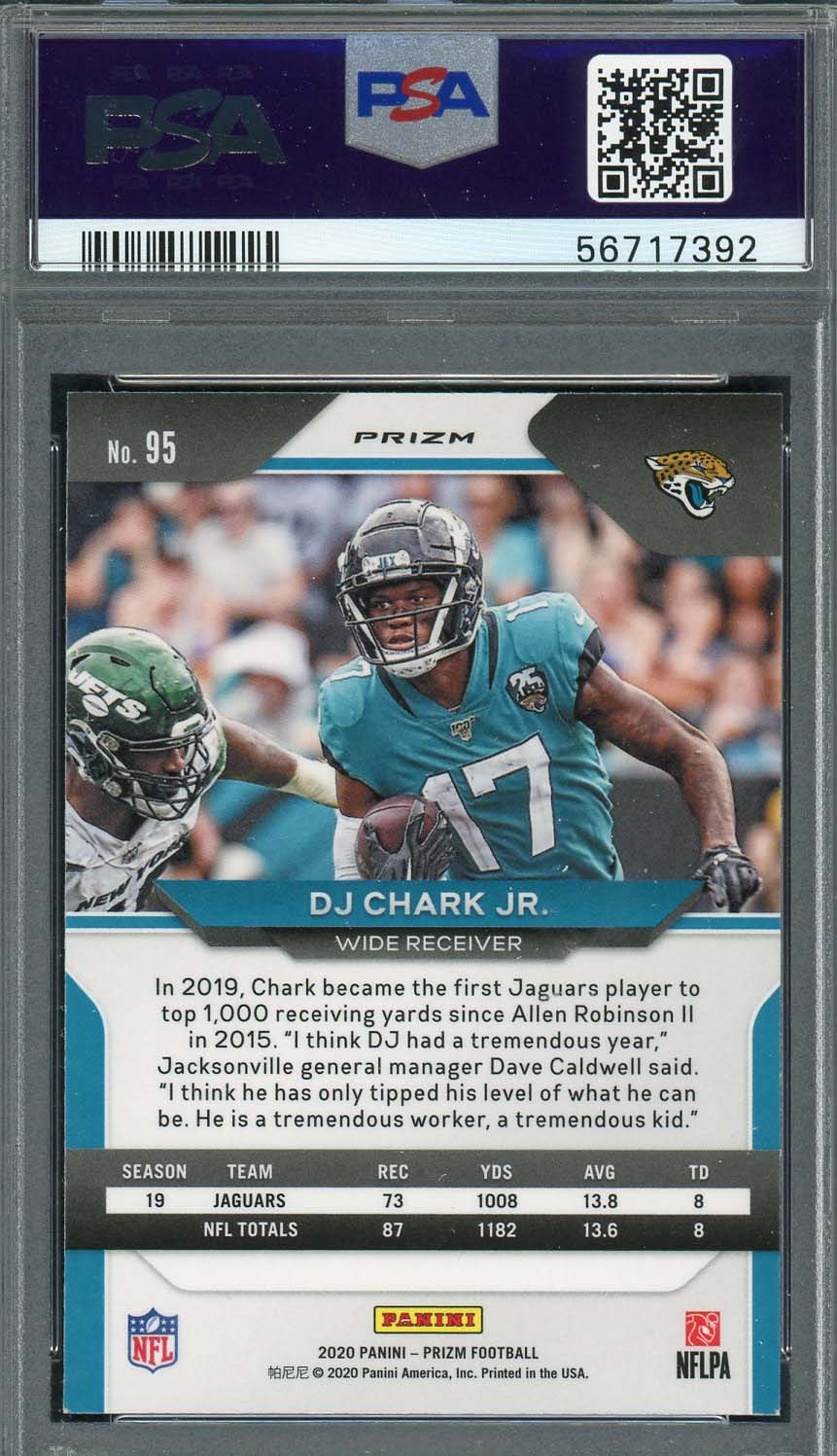 DJ Chark Jr 2020 Panini Prizm Lazer Football Card #95 Graded PSA 9-Powers Sports Memorabilia