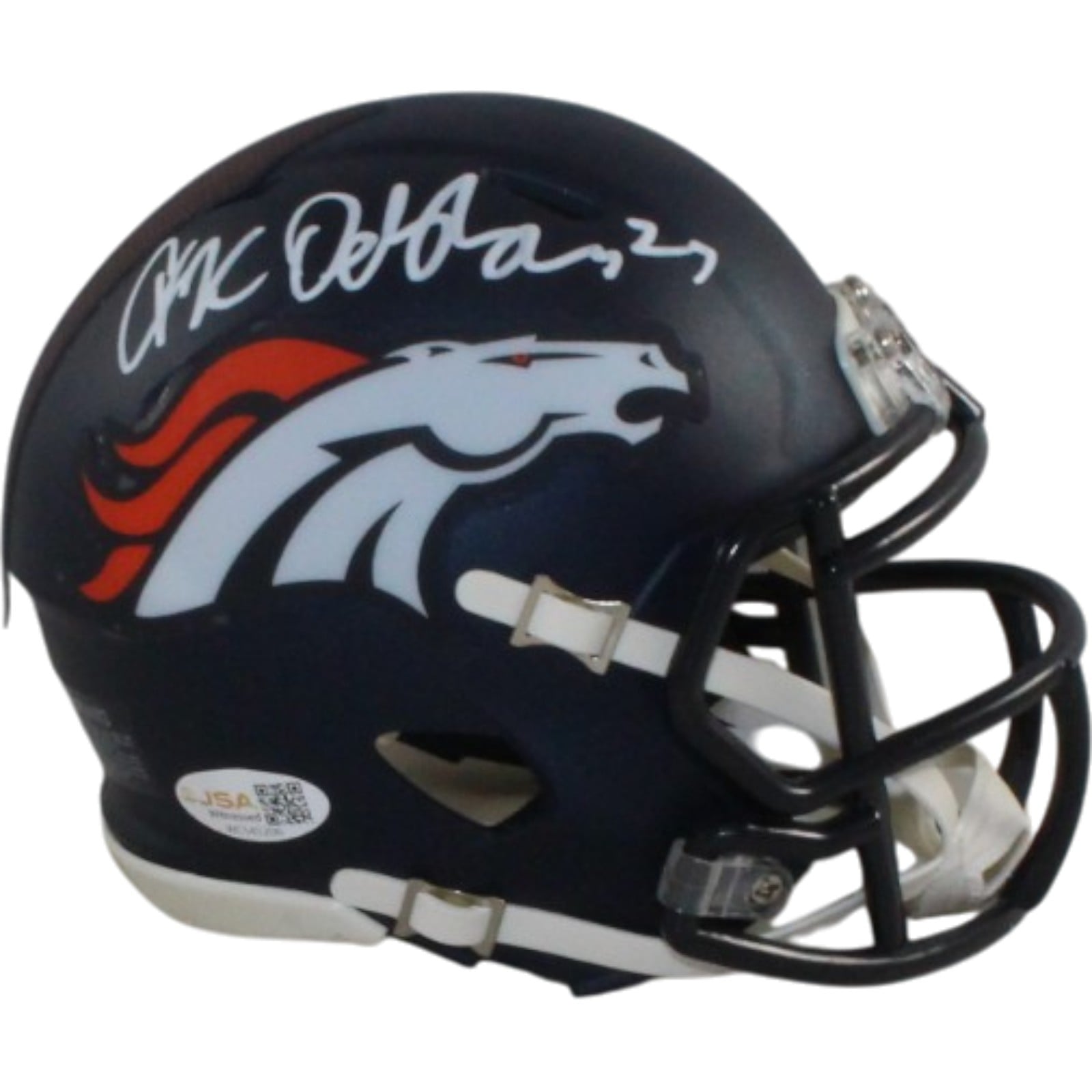 JK Dobbins Autographed/Signed Denver Broncos Speed Mini Helmet – JSA Authenticated-Powers Sports Memorabilia