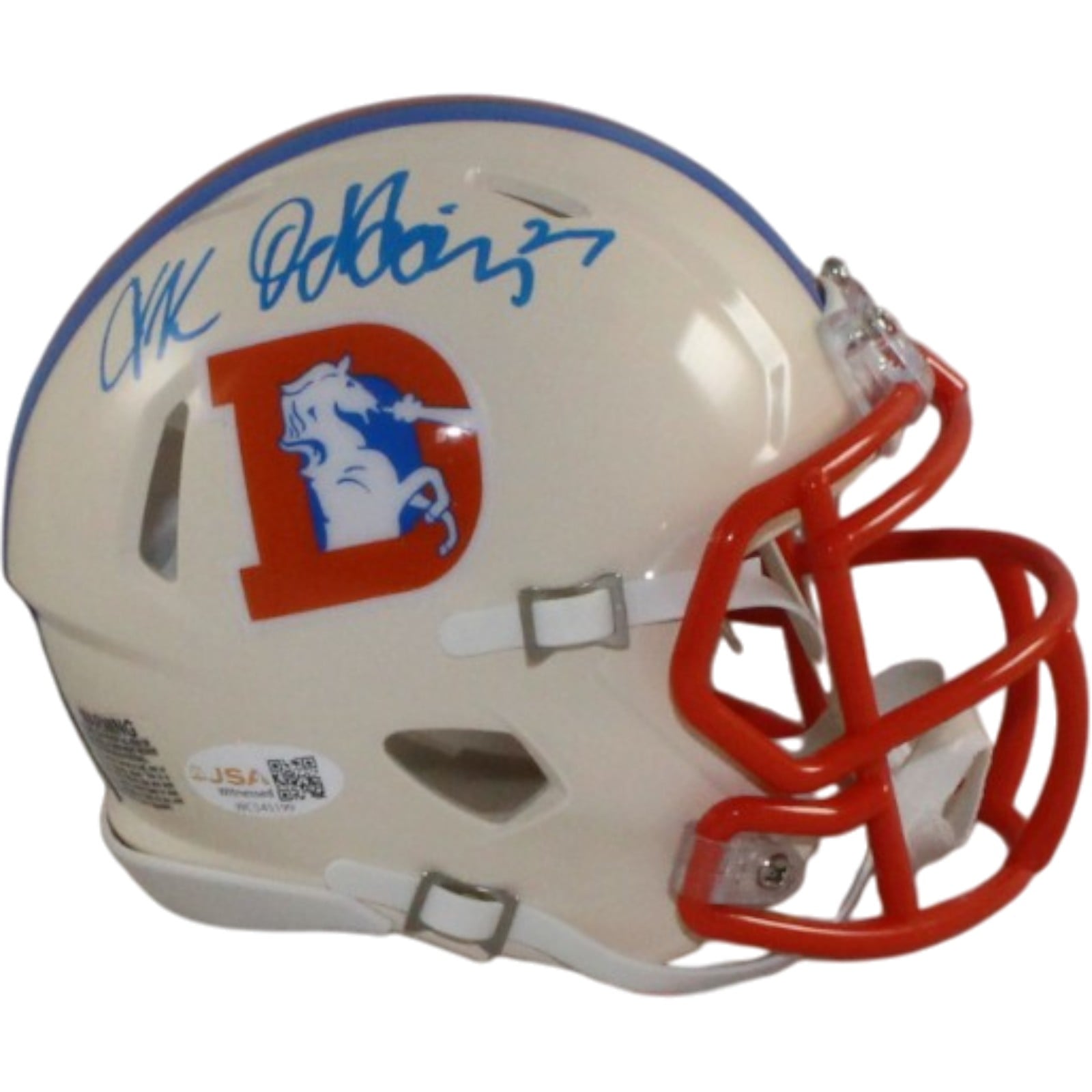 JK Dobbins Autographed/Signed Denver Broncos Retro Mini Helmet – JSA Authenticated-Powers Sports Memorabilia