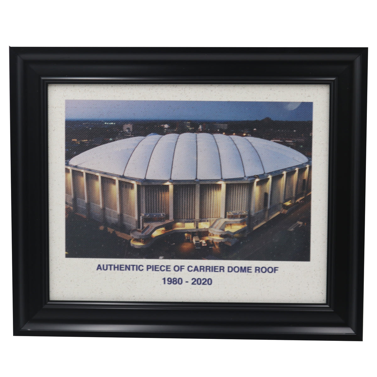 Syracuse University Authentic 11x14 Framed Piece of Authentic Carrier Dome Roof with Printed Image of the Carrier Dome-Powers Sports Memorabilia