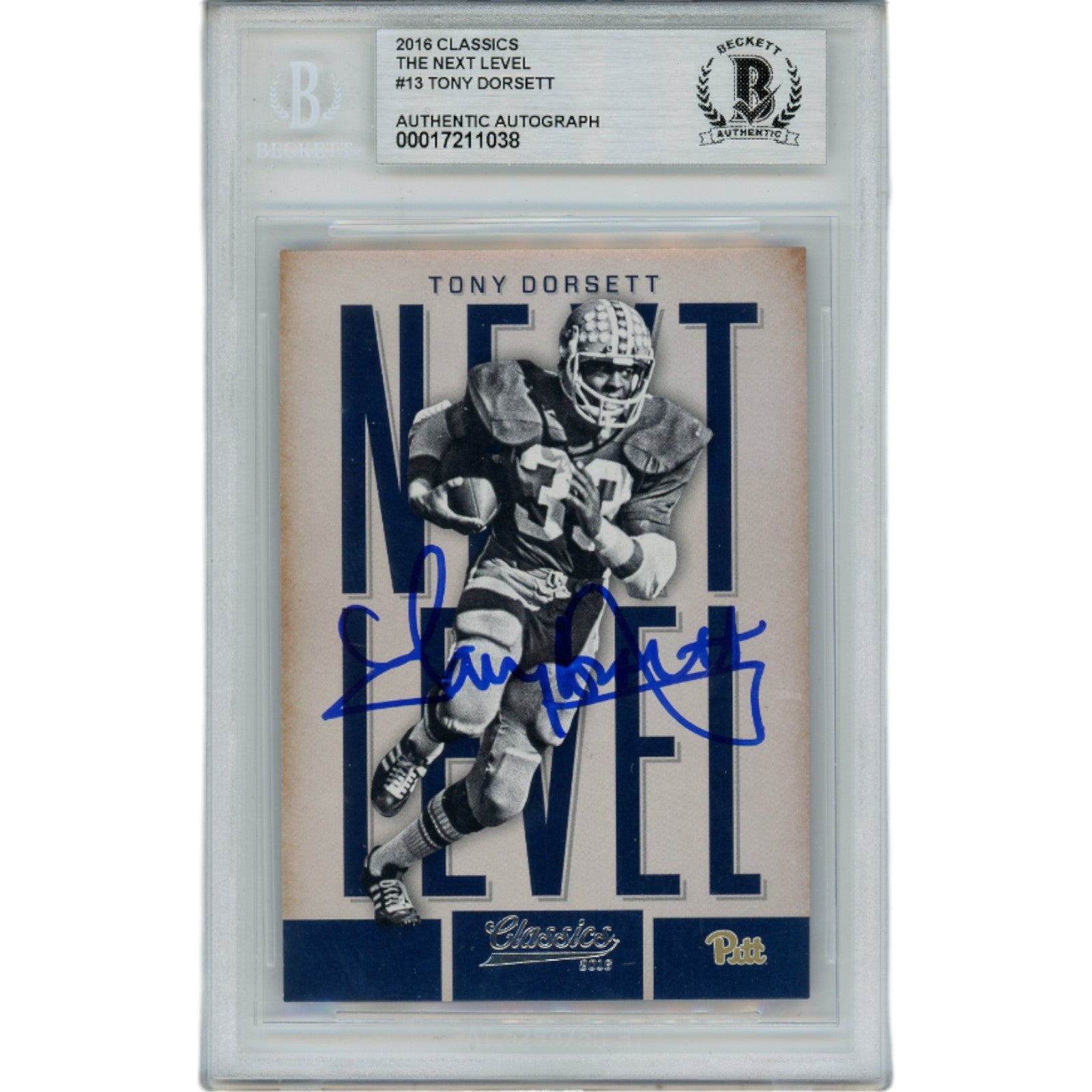 Tony Dorsett Pitt Panthers Signed Card - 2016 Classics 13 Slabbed Beckett Beckett-Powers Sports Memorabilia