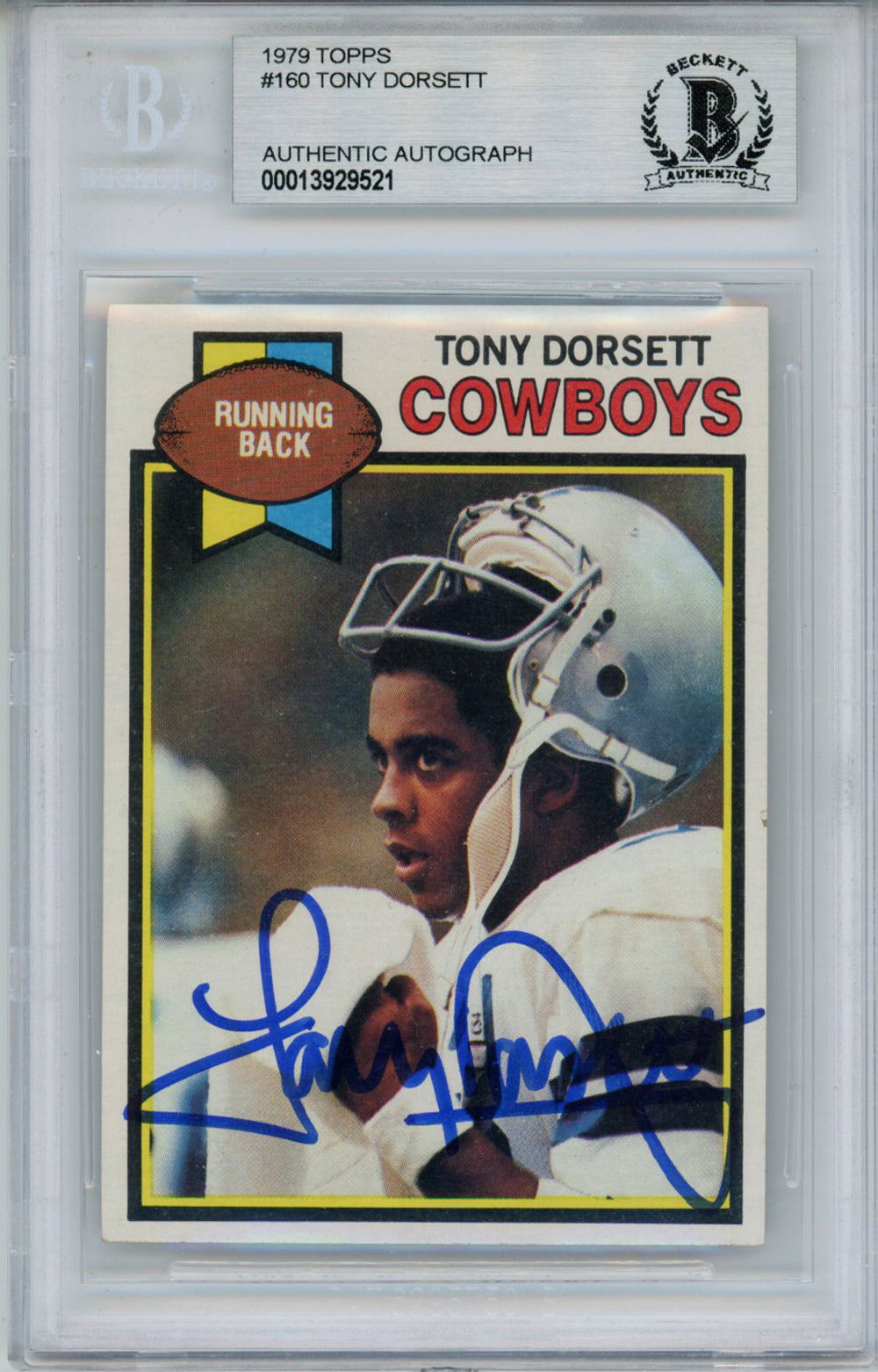 Tony Dorsett Dallas Cowboys Signed Card - 1979 Topps #160 Beckett Slab Beckett-Powers Sports Memorabilia
