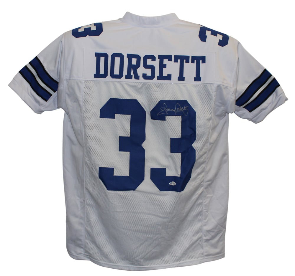 Tony Dorsett Signed Pro Style White XL Jersey – Beckett Authenticated-Powers Sports Memorabilia