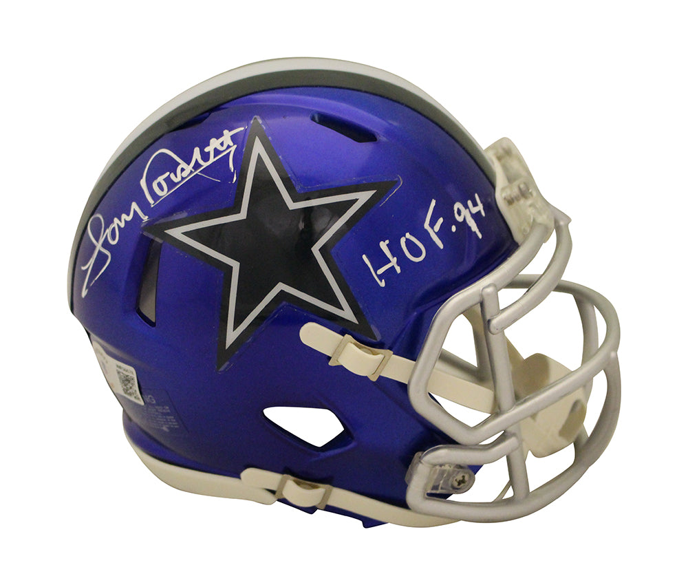 Tony Dorsett Dallas Cowboys Flash Signed Mini Helmet HOF Beckett-Powers Sports Memorabilia