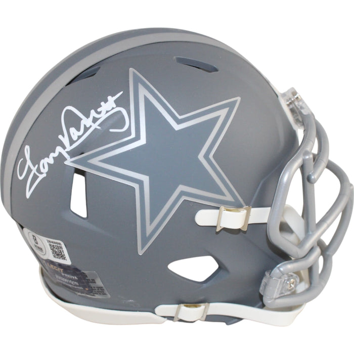Tony Dorsett Signed Dallas Cowboys Slate Mini Helmet – Beckett Authenticated-Powers Sports Memorabilia