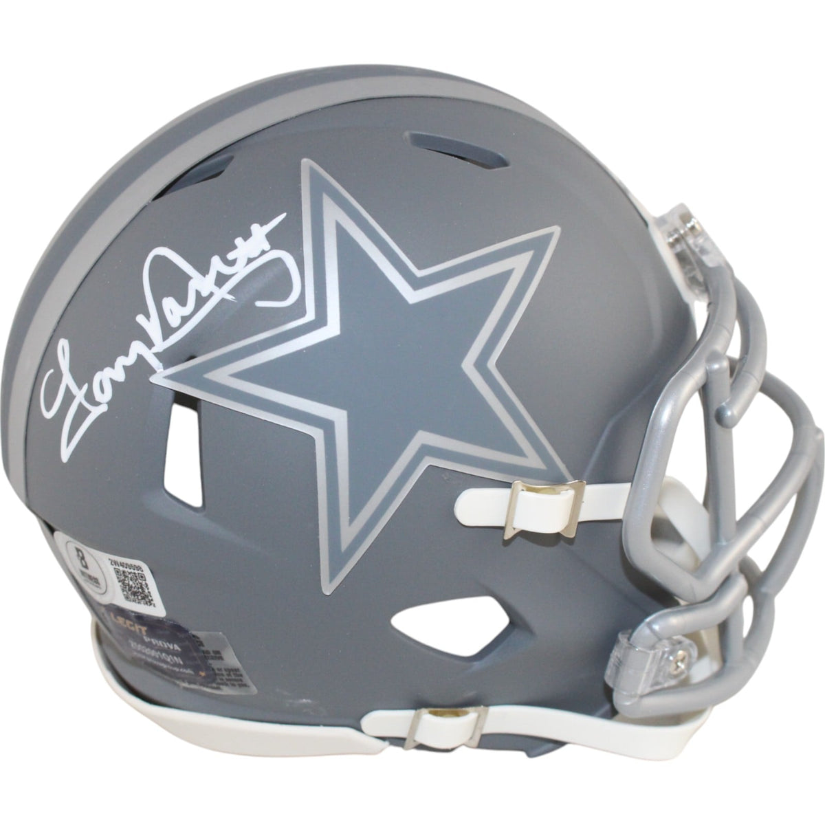Tony Dorsett Signed Dallas Cowboys Slate Mini Helmet – Beckett Authenticated-Powers Sports Memorabilia
