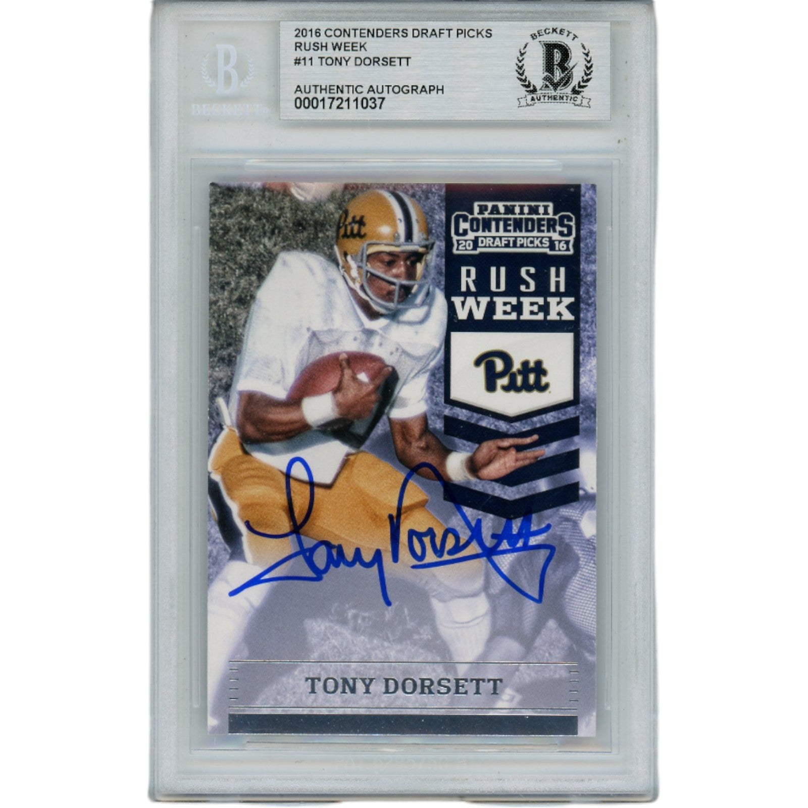 Tony Dorsett Pitt Panthers Signed Card - 2016 Contenders Draft 11 Slabbed Beckett-Powers Sports Memorabilia