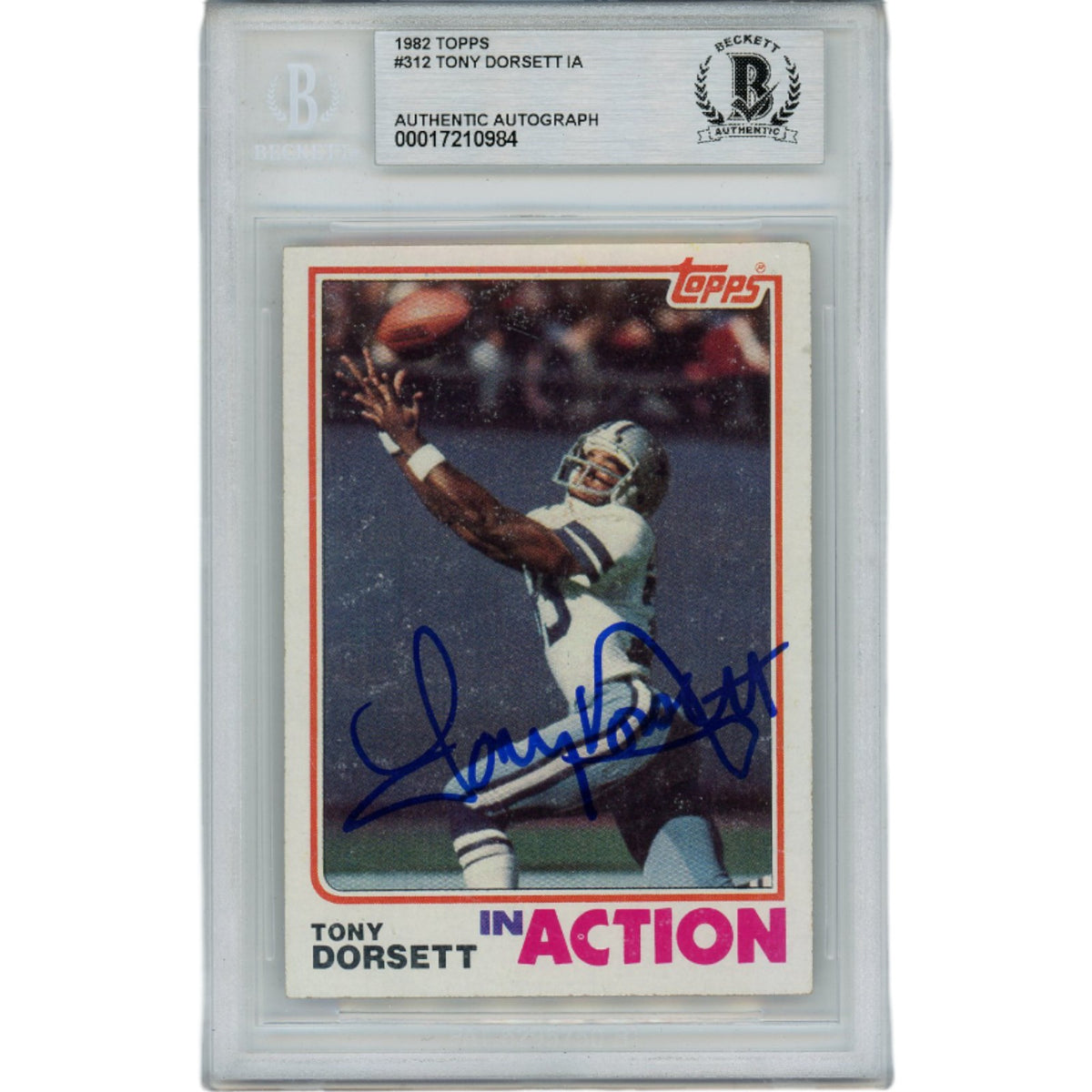 Tony Dorsett Dallas Cowboys Signed Card - 1982 Topps 312 Slabbed Beckett Beckett-Powers Sports Memorabilia
