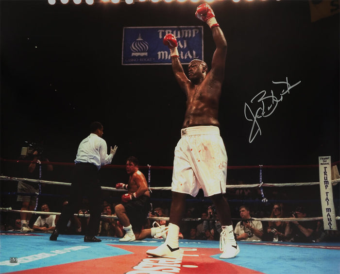 James Buster Douglas Autographed Boxing Fight Knockout Celebration 16x20 Photo-Powers Sports Memorabilia