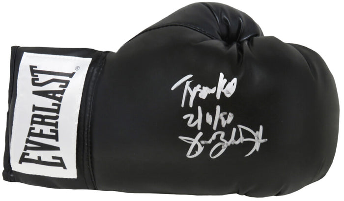 James Buster Douglas Autographed Everlast Black Boxing Glove with Tyson KO 2-11-90-Powers Sports Memorabilia