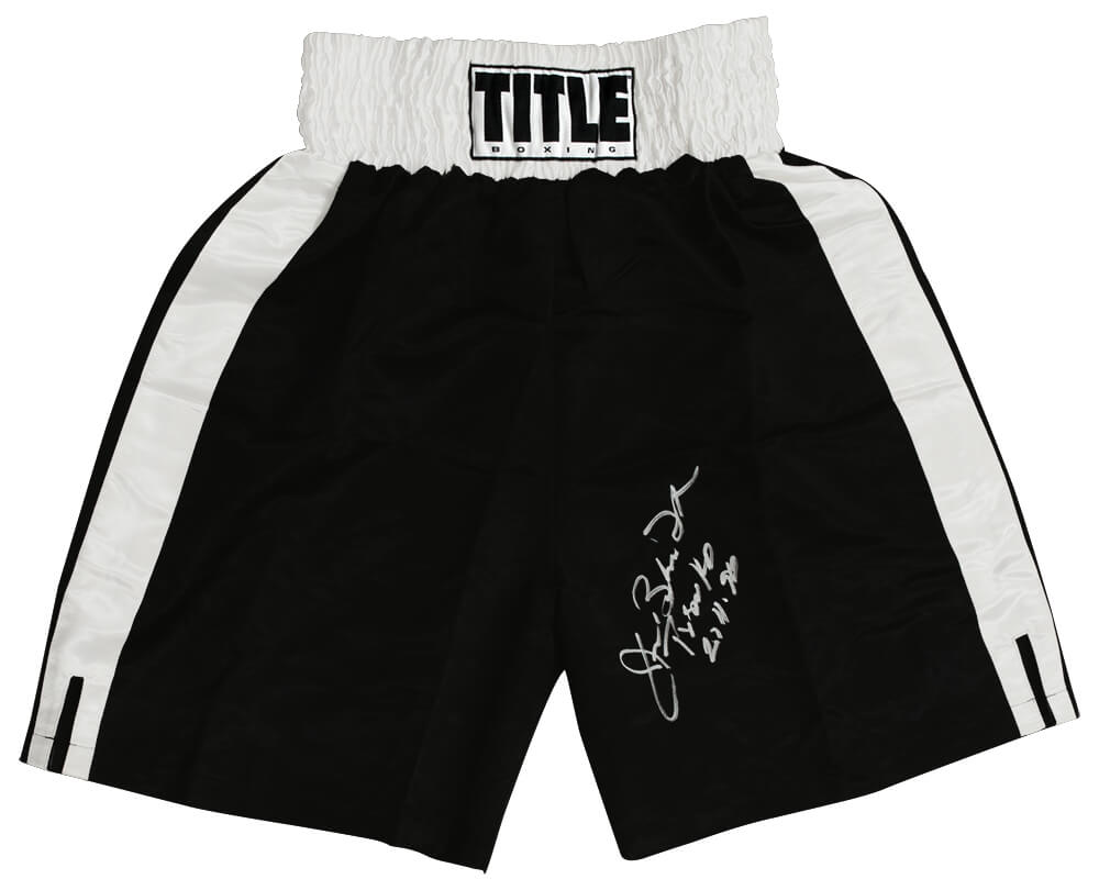 James Buster Douglas Autographed Title Black & White Trim Tyson KO 2-11-90-Powers Sports Memorabilia