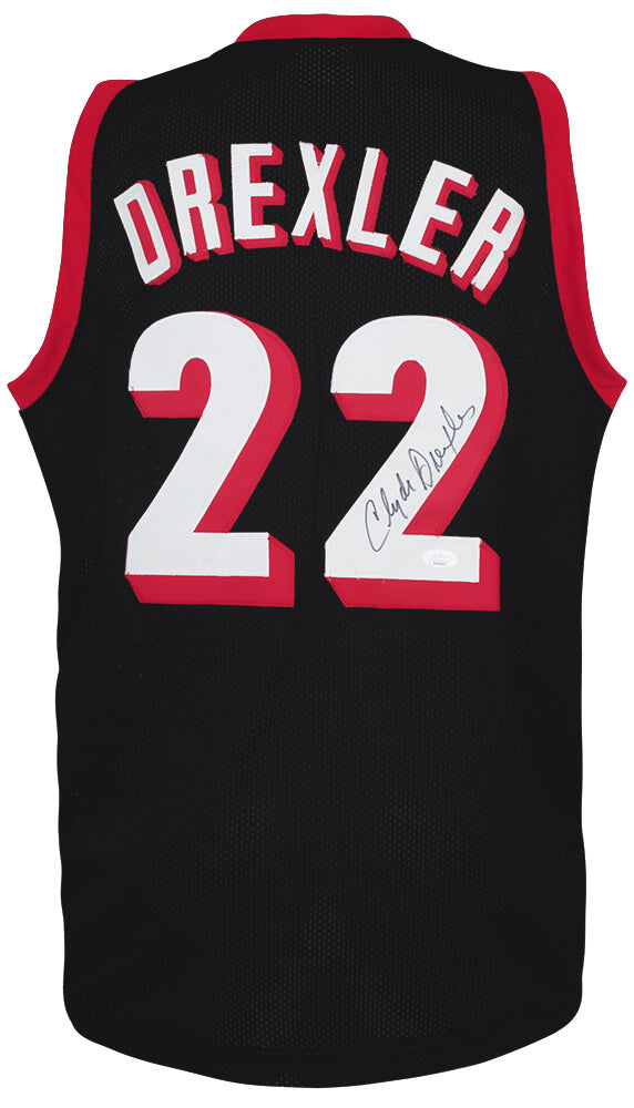 Clyde Drexler Autographed 'The Glide' Throwback Custom Basketball Jersey