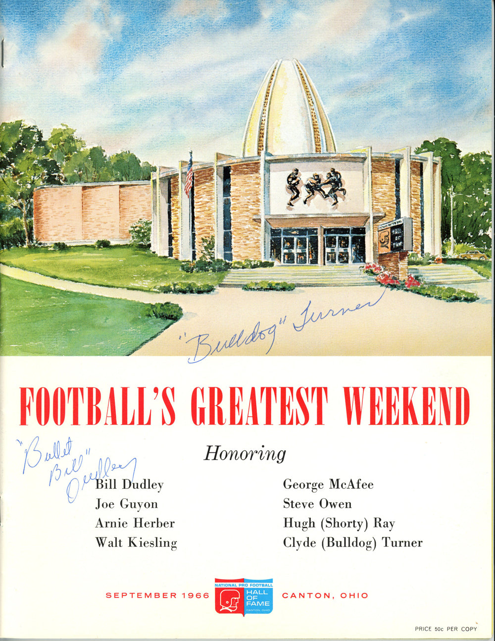 Bill Dudley & Bulldog Turner 0 Signed Magazine - 1966 Football's Greatest Magazine Beckett-Powers Sports Memorabilia